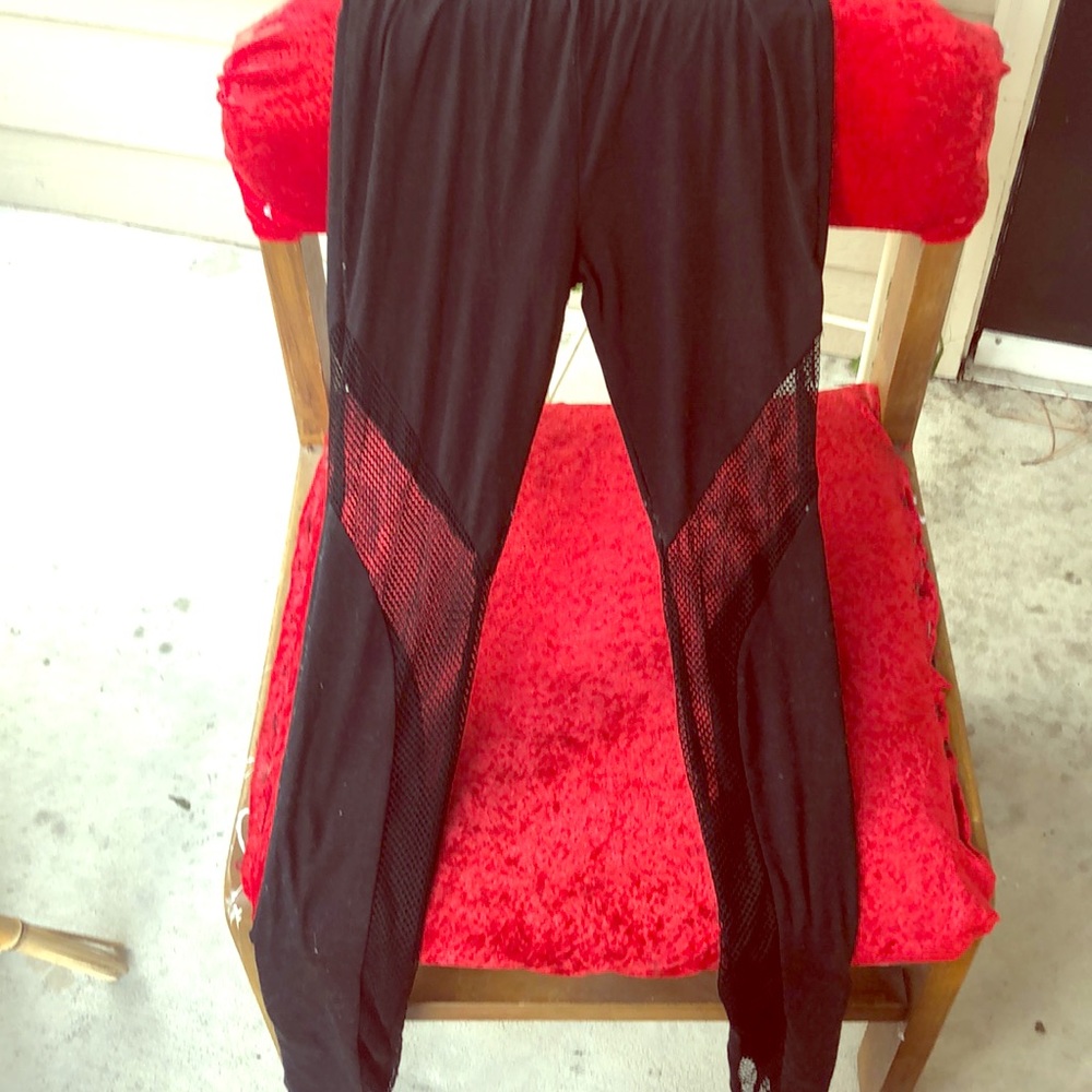 Hot Gal black mesh stripe leggings